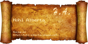 Hohl Alberta névjegykártya